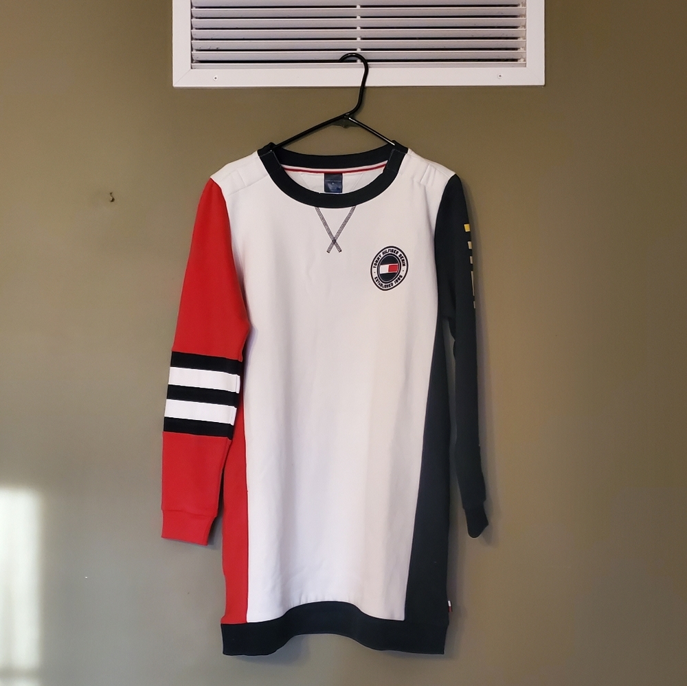 TOMMY HILFIGER RED WHITE BLUE SWEATERSHIRT DRESS